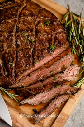 sliced Balsamic Marinated Flank Steak