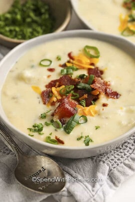 bowls of CrockPot Potato Soup
