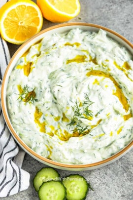bowl of Easy Tzatziki Recipe