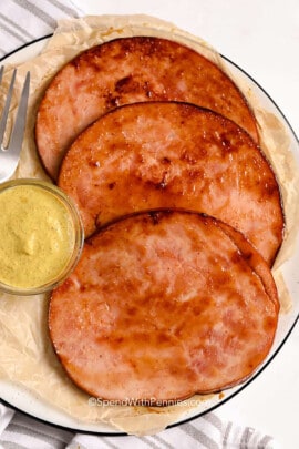 plated Glazed Ham Steaks