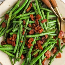 plated Green Beans with Bacon