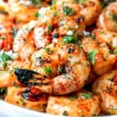 Garlic Grilled Shrimp in a white bowl