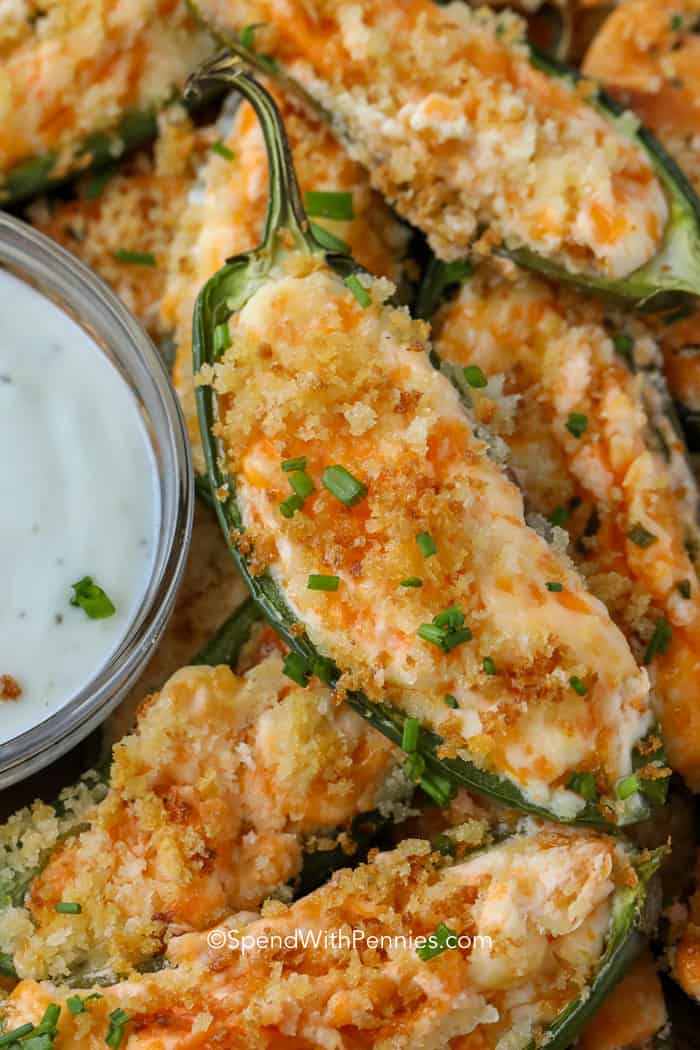 Jalapeno Poppers topped with chives