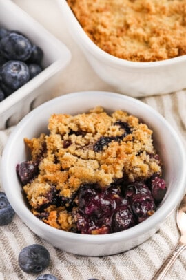 plated Blueberry Crumble