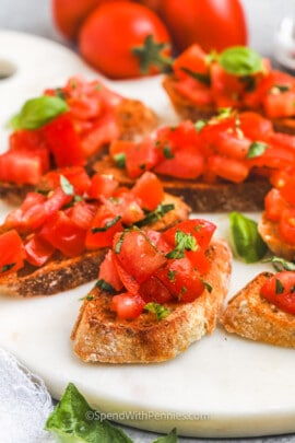 Bruschetta Recipe on bread pieces