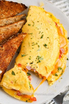 top view of cut Denver Omelette