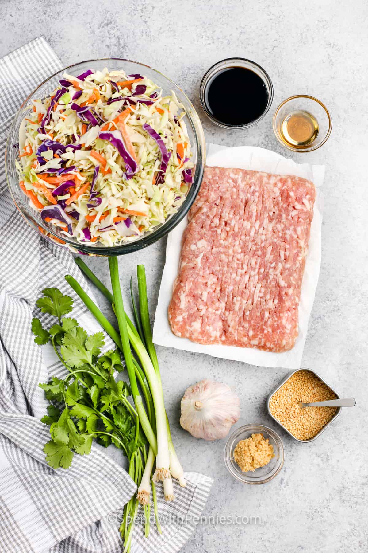 ingredients to make Egg Roll in a Bowl