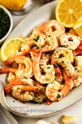 Garlic Butter Shrimp on a plate