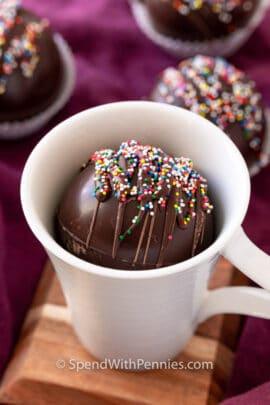 Hot Chocolate Bombs with one in a cup