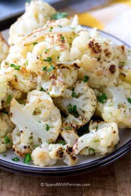 Roasted Cauliflower on a plate