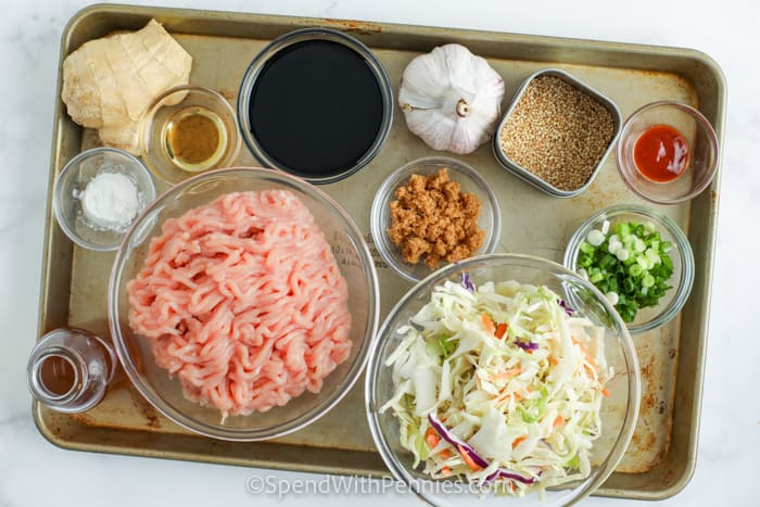 ingredients to make Sesame Ground Turkey Bowls