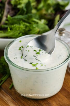 jar full of Buttermilk Ranch Dressing & Dip